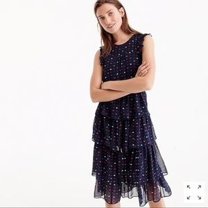 J. Crew Tiered Lip Print Dress Size 8